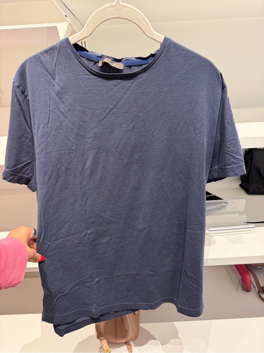 Loro Piana Men's Short-Sleeve Crew T-Shirt in Navy Blue